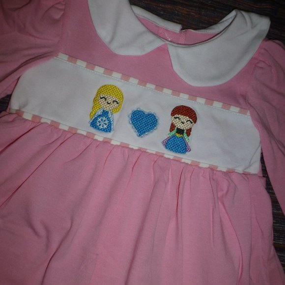 Boutique Girls Frozen Ana Elsa Tunic Dress & Ruffle Leggings Outfit Set - Picture 2 of 3